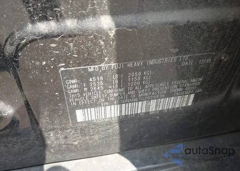 2016 Subaru Legacy 2.5I Limited z USA, uszkodzony, nr VIN 4S3BNAN61G3029836